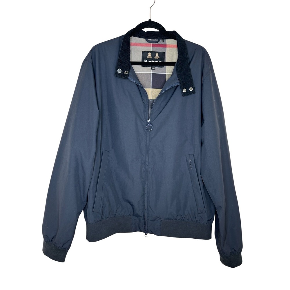 Barbour Royston Harrington Jacket Size XXL Navy Blue Light Weight Bomber MCA0412